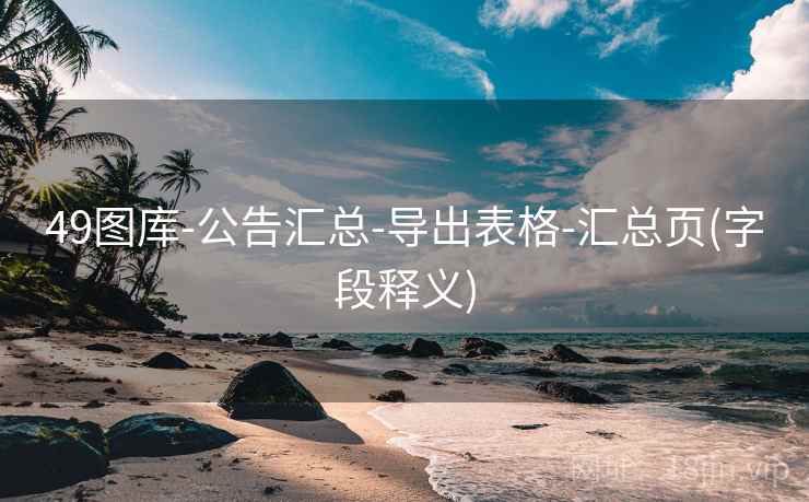 49图库-公告汇总-导出表格-汇总页(字段释义)