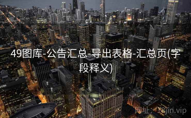 49图库-公告汇总-导出表格-汇总页(字段释义)